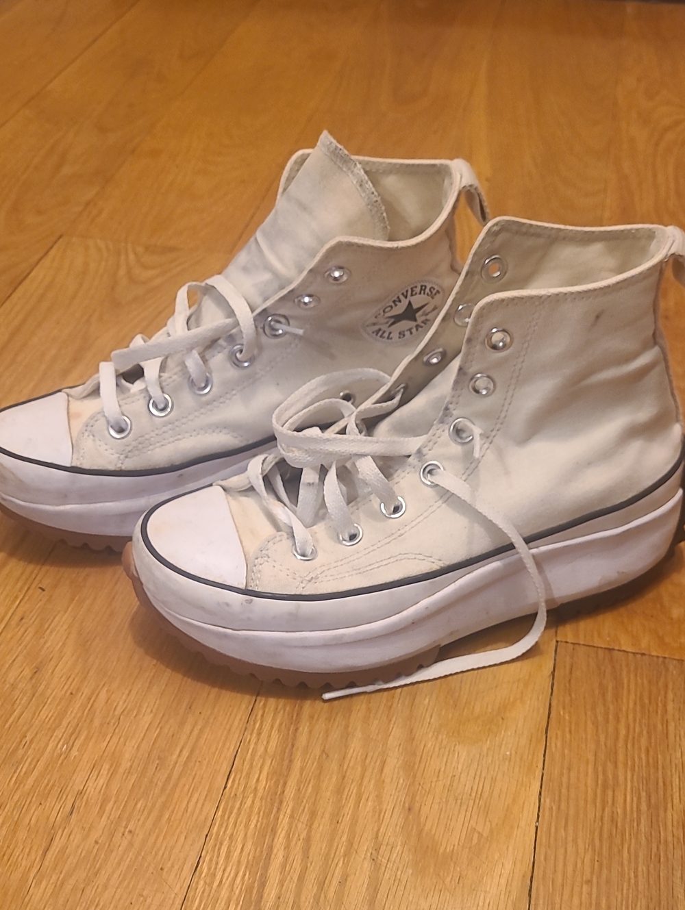 Converse Run Star Hikr White High-Top Platform Sneakers Size 7.5